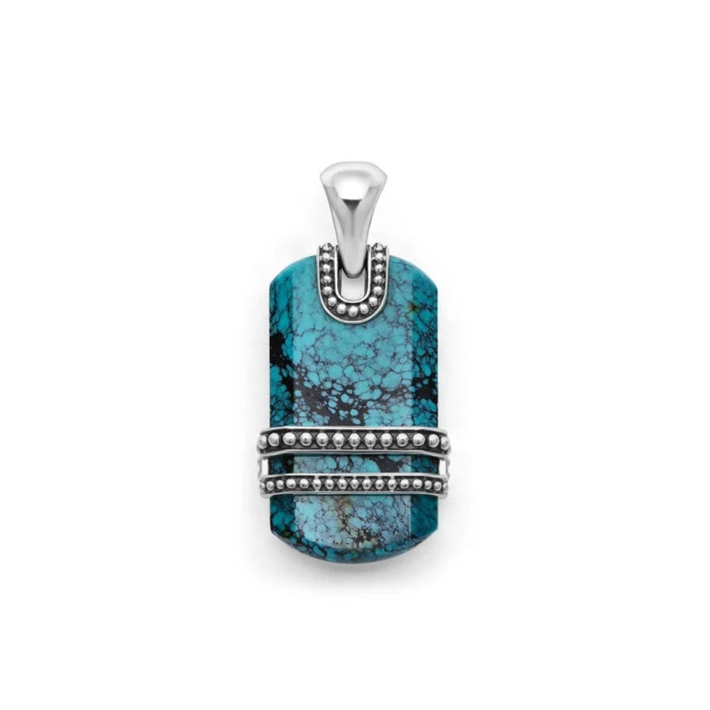 Turquoise pendant with silver accents 
