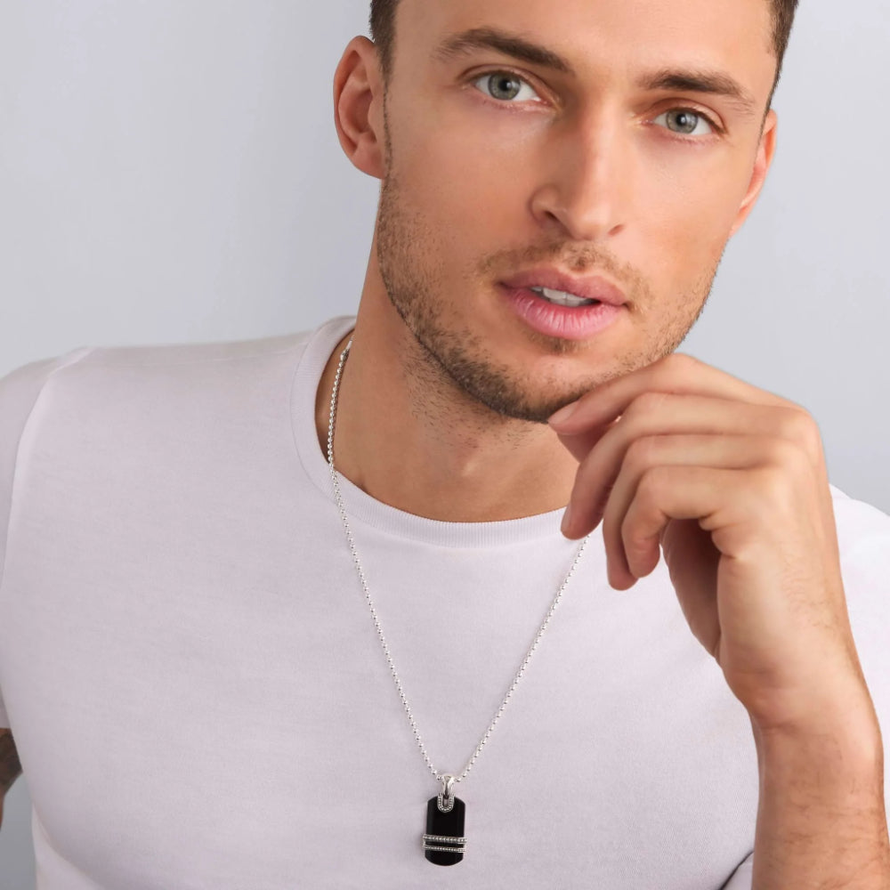 Lagos Anthem Black Agate Tag Amulet