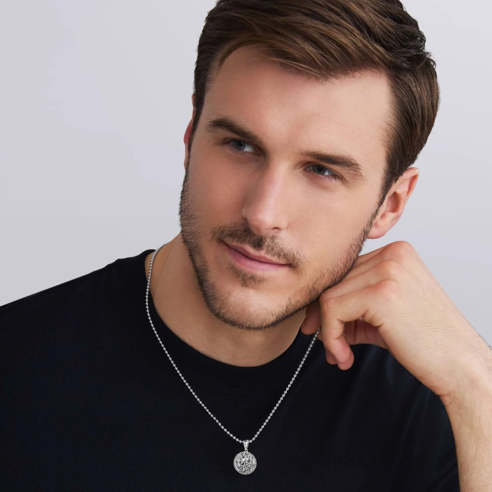 Lagos Anthem Small Silver Lion Circle Amulet