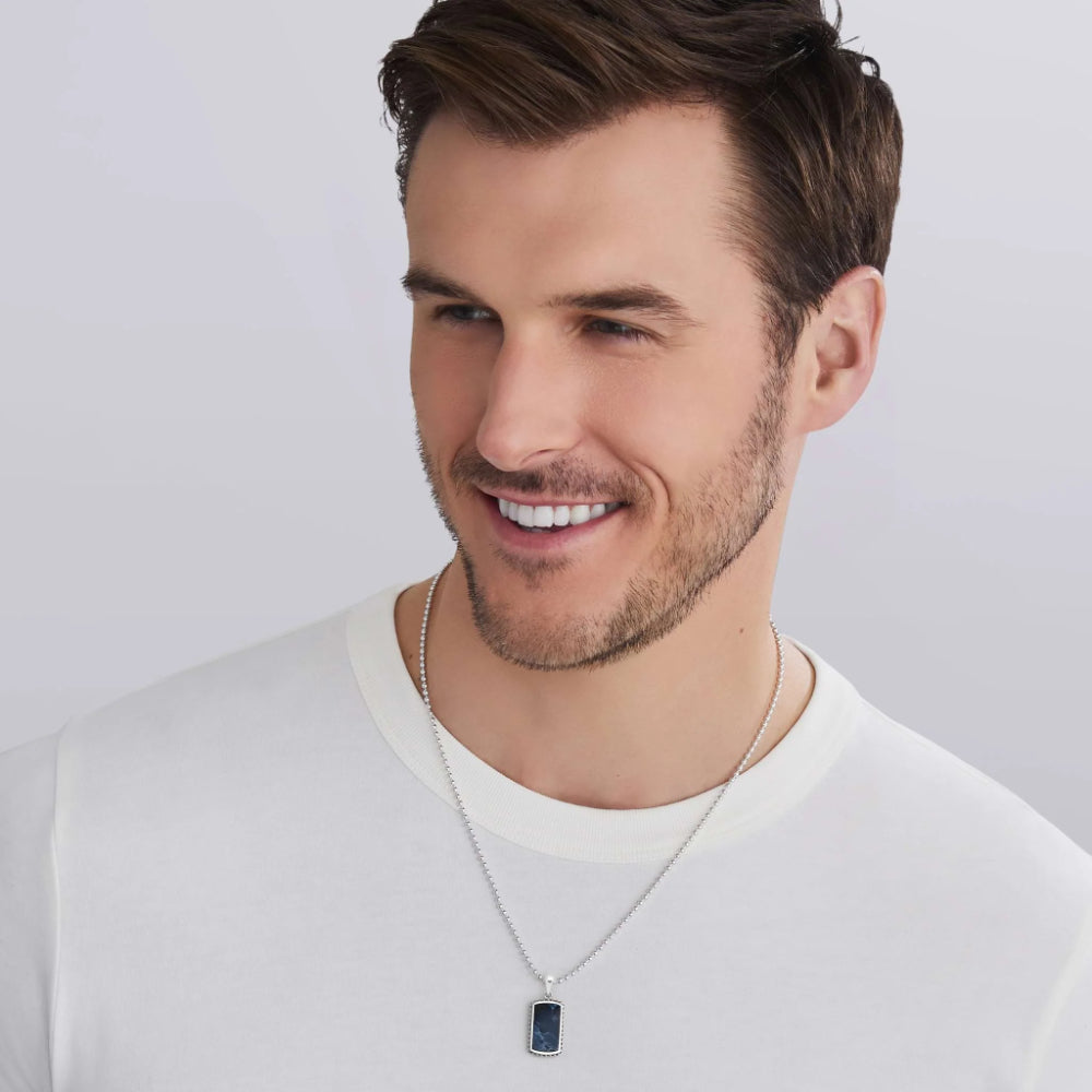 Lagos Anthem Sterling Silver and Pietersite Tag Amulet