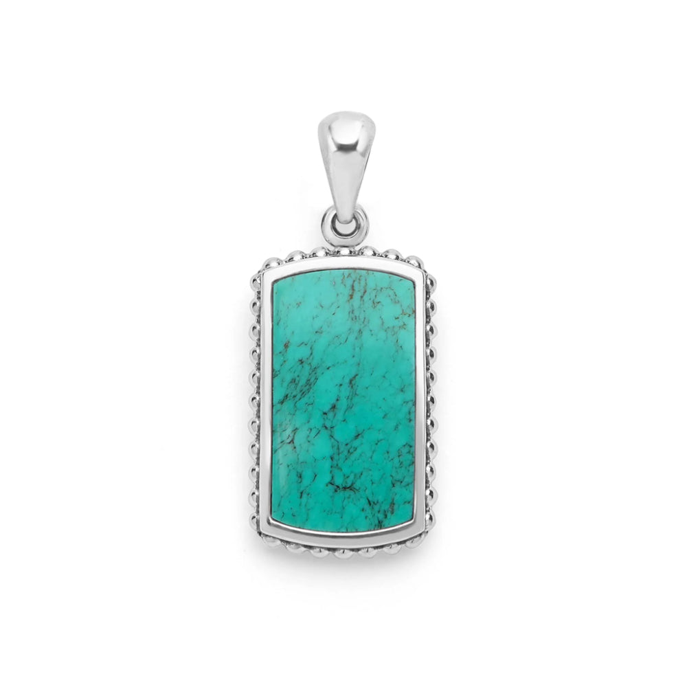 Lagos Anthem Sterling Silver and Turquoise Tag Amulet