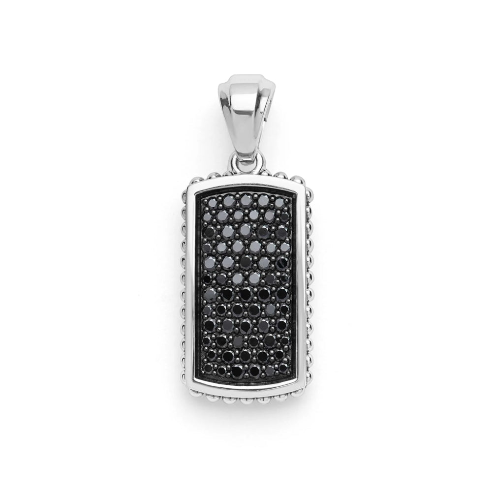 Lagos Anthem Sterling Silver Beaded Black Diamond Tag Amulet