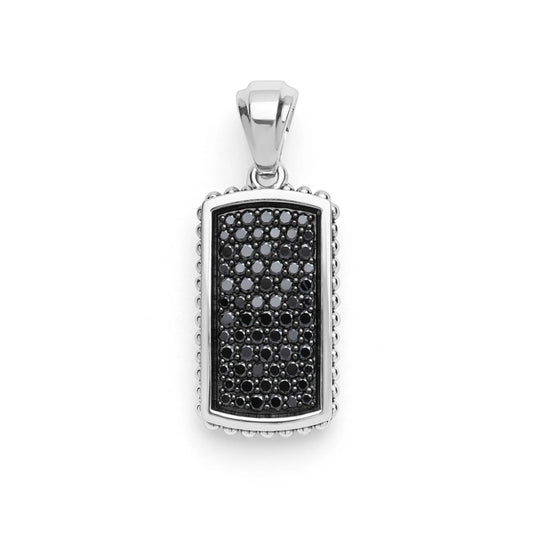 Lagos Anthem Sterling Silver Beaded Black Diamond Tag Amulet