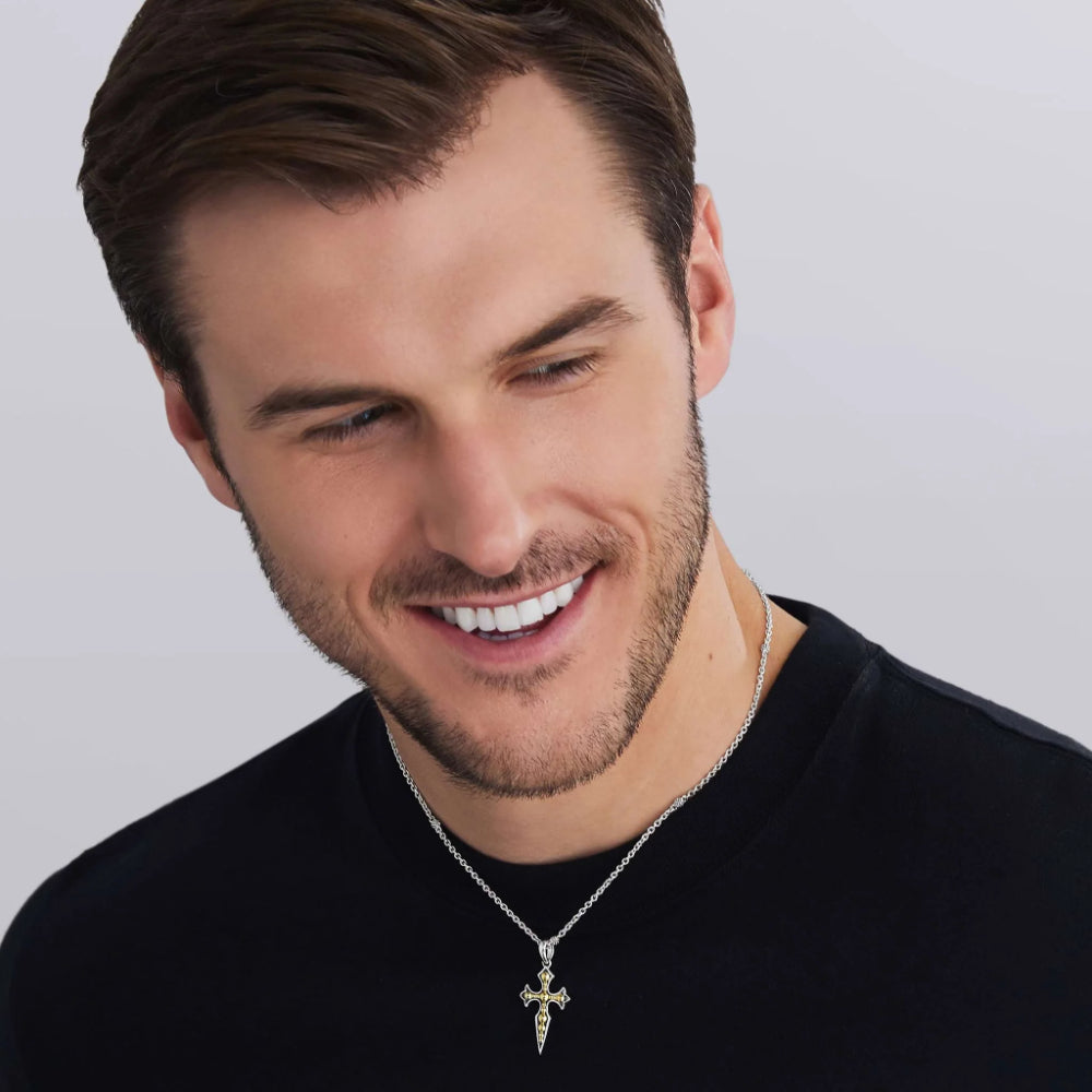 Lagos Anthem Two-Tone Medieval Cross Amulet