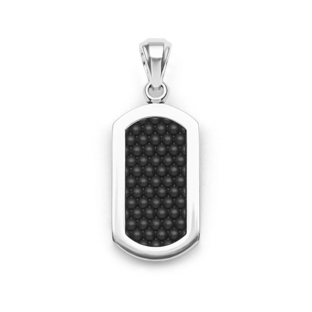 Lagos Anthem Silver Matte Ceramic Beaded Tag Amulet