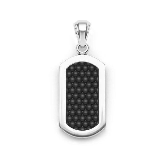 Lagos Anthem Silver Matte Ceramic Beaded Tag Amulet