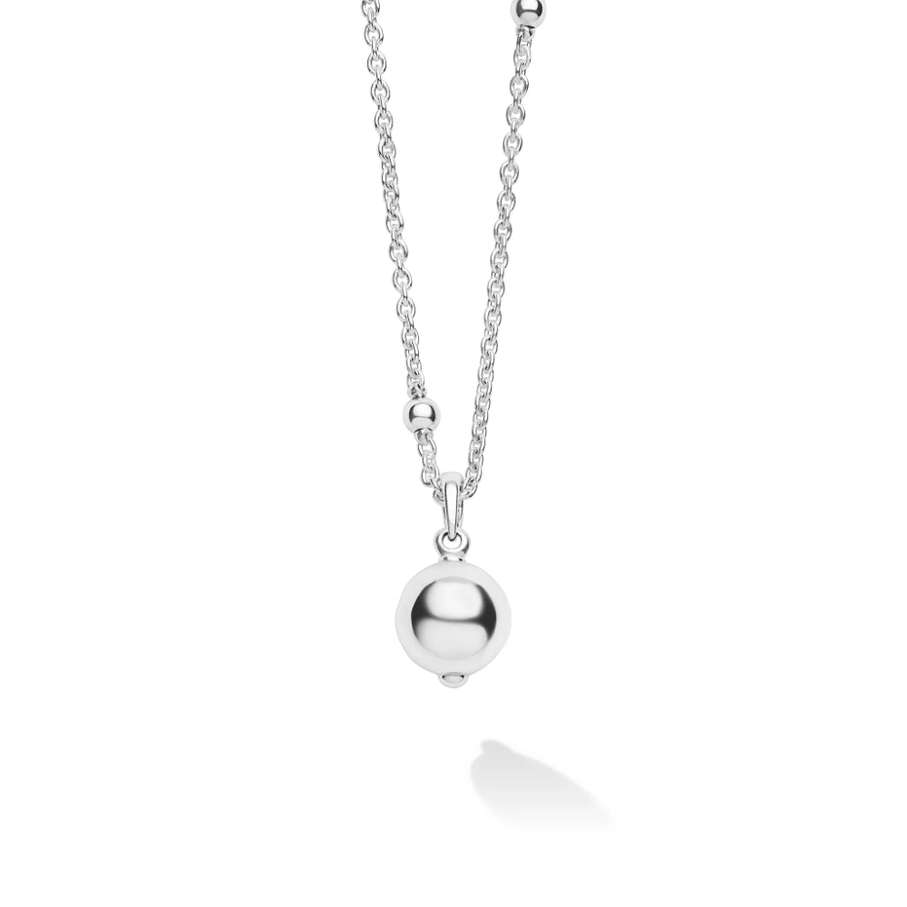 Sterling silver necklace with 12mm bubble pendant 