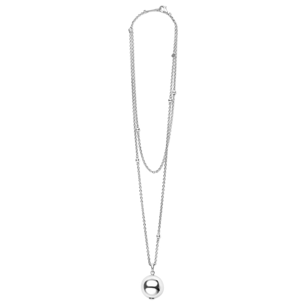 Lagos Caviar Bubbly Silver Beaded Pendant Necklace, 19mm