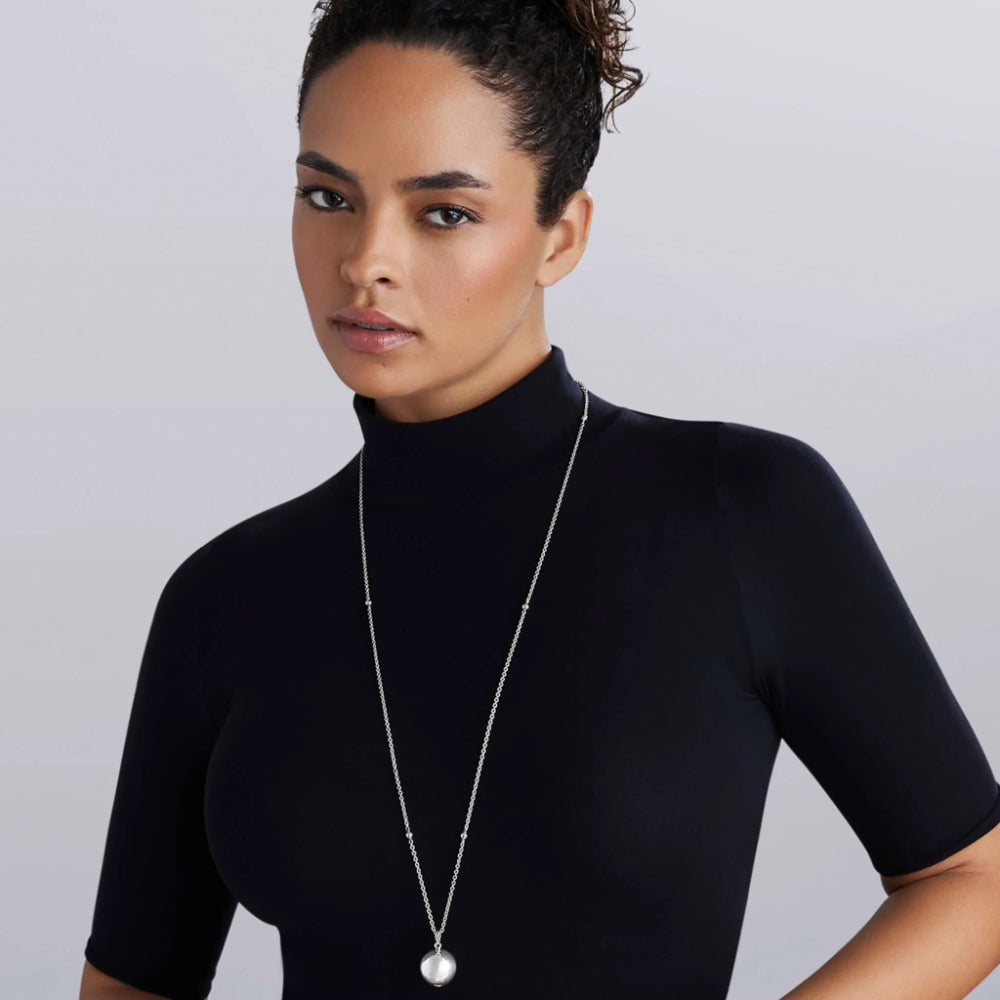 Lagos Caviar Bubbly Silver Beaded Pendant Necklace, 19mm