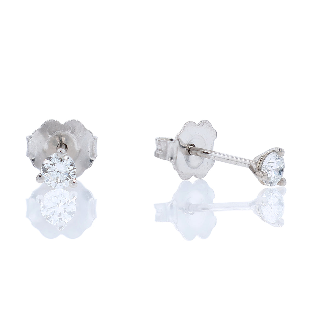 Estate 14k White Gold 0.21ct Diamond Stud Earrings