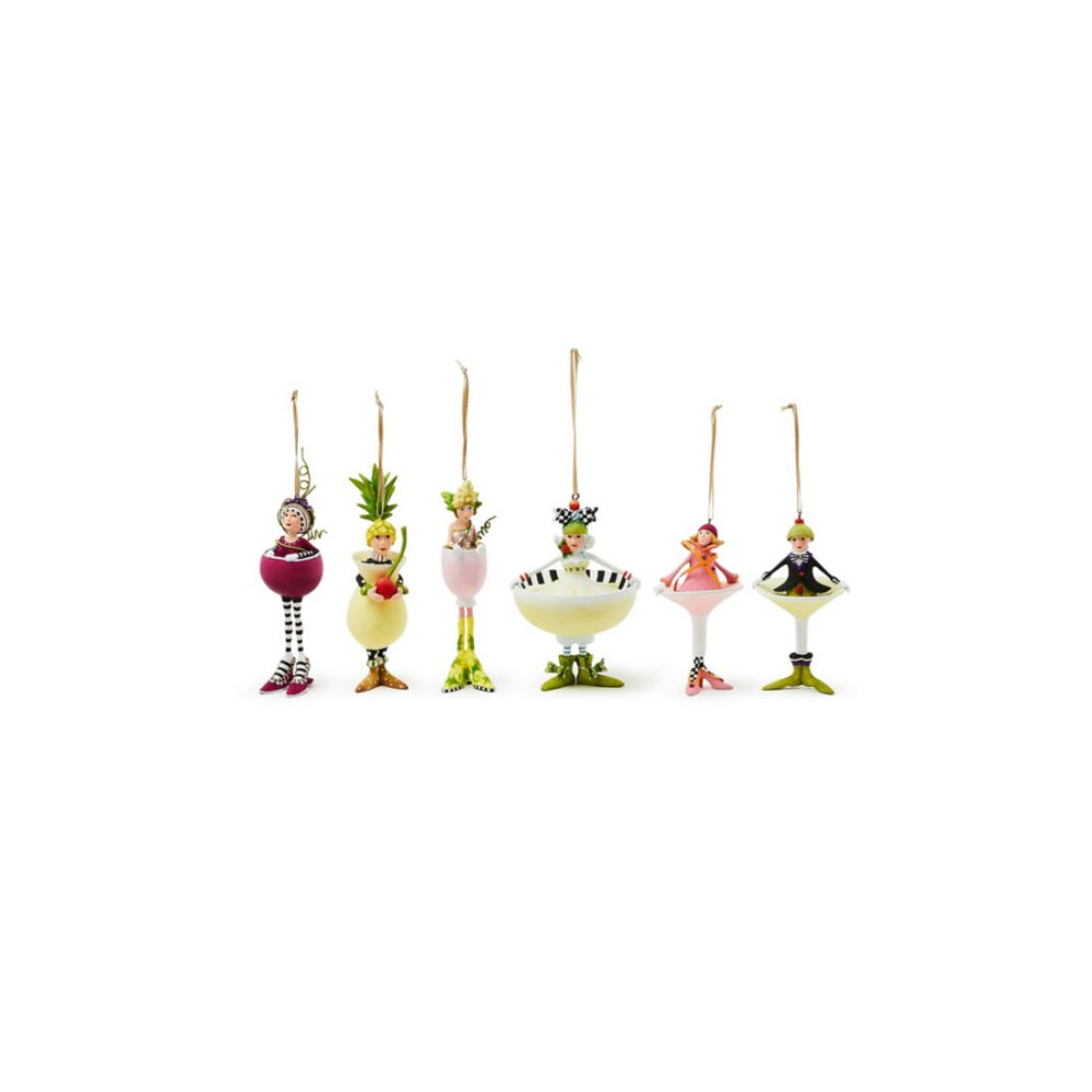 Mackenzie-Childs Patience Brewster Mini Cocktail Ornaments, Set of 6