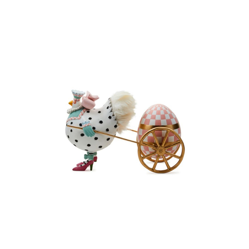 Mackenzie-Childs Patience Brewster Speckled Chicken Egg Cart