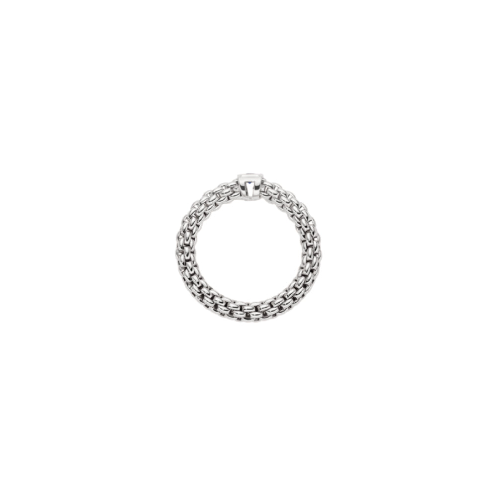 Fope 18k Souls Flex'it Ring with Bezel Set Blue Sapphire - Medium