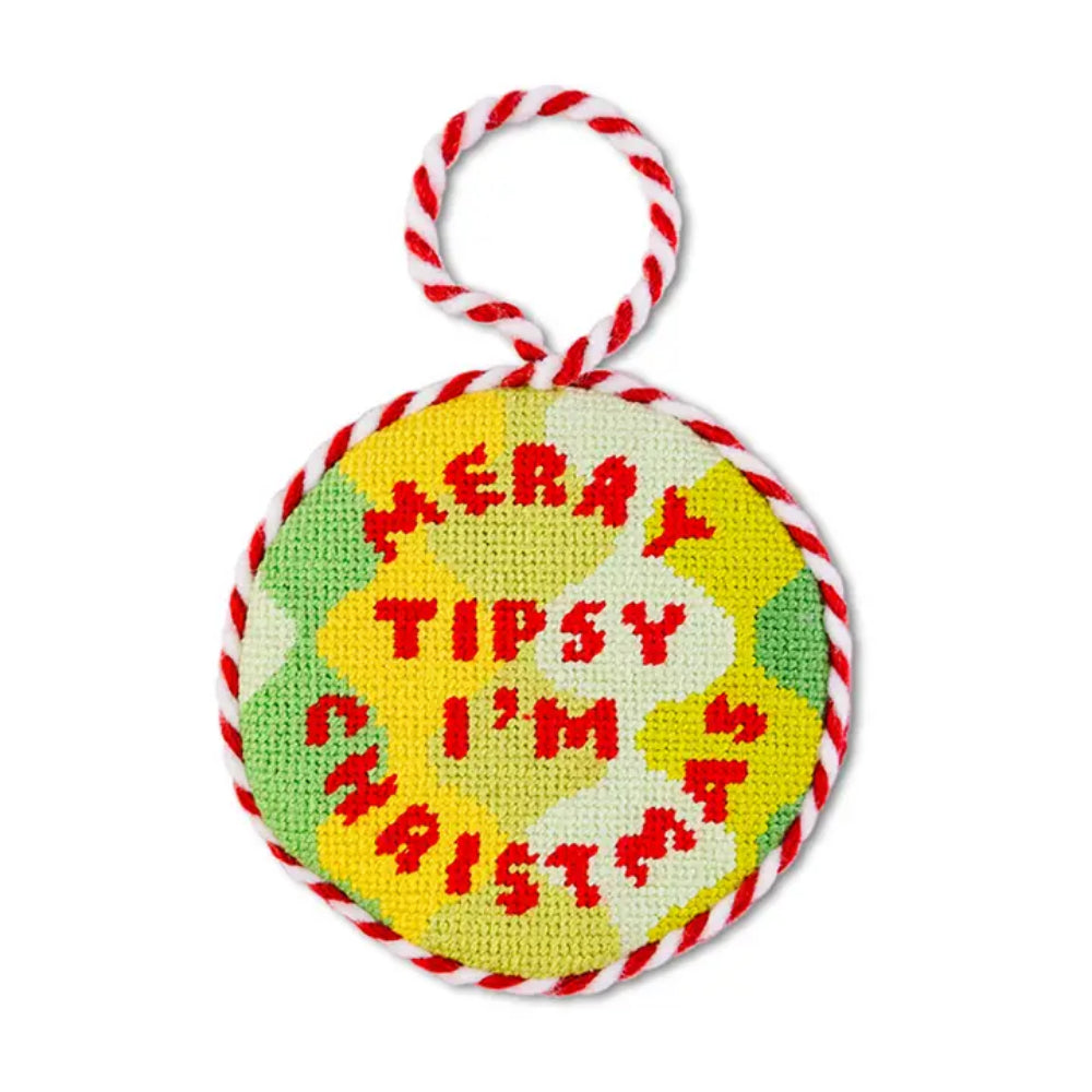 Needlepoint Ornament - Merry Tipsy - Thumbnail 2