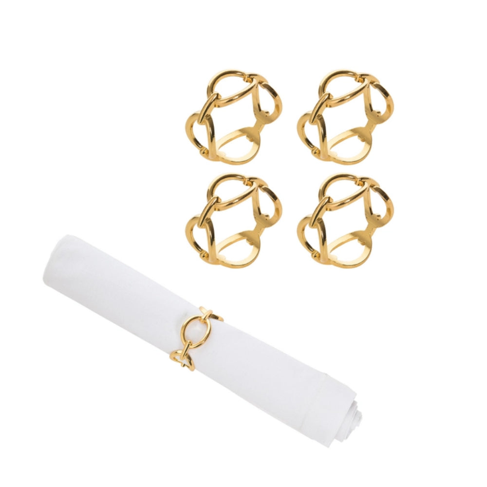 Gold Chain Link Napkin Ring - Set 4