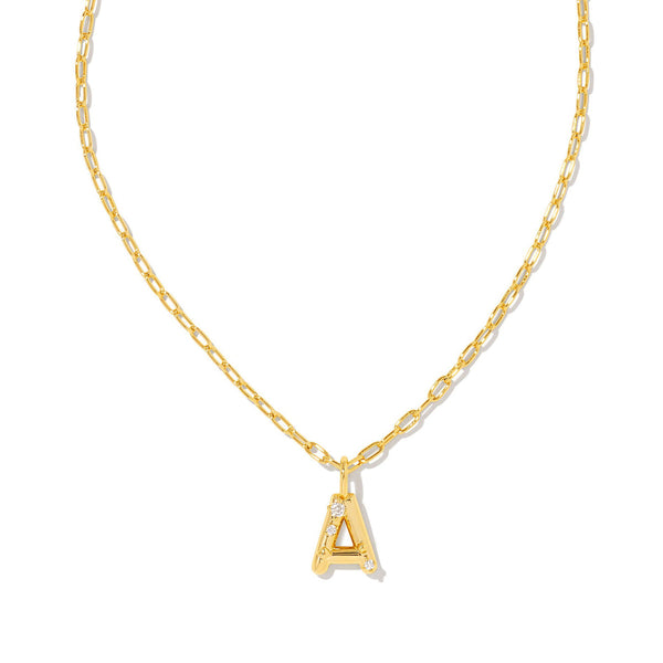 Kendra Scott Crystal Letter Short Gold Pendant Necklace – Smyth