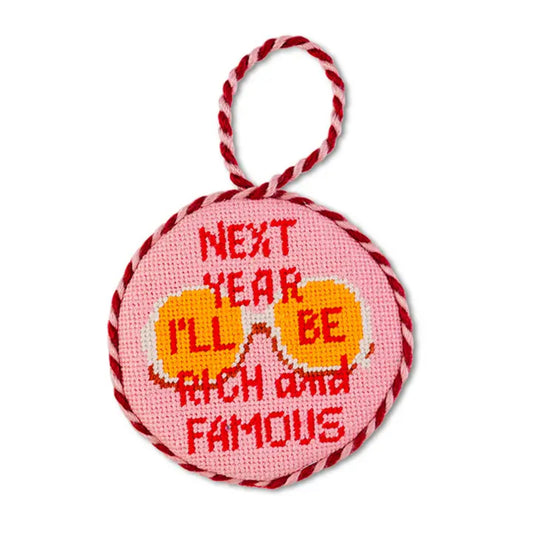 Furbish Studio Rich and Famous Needlepoint Ornament
