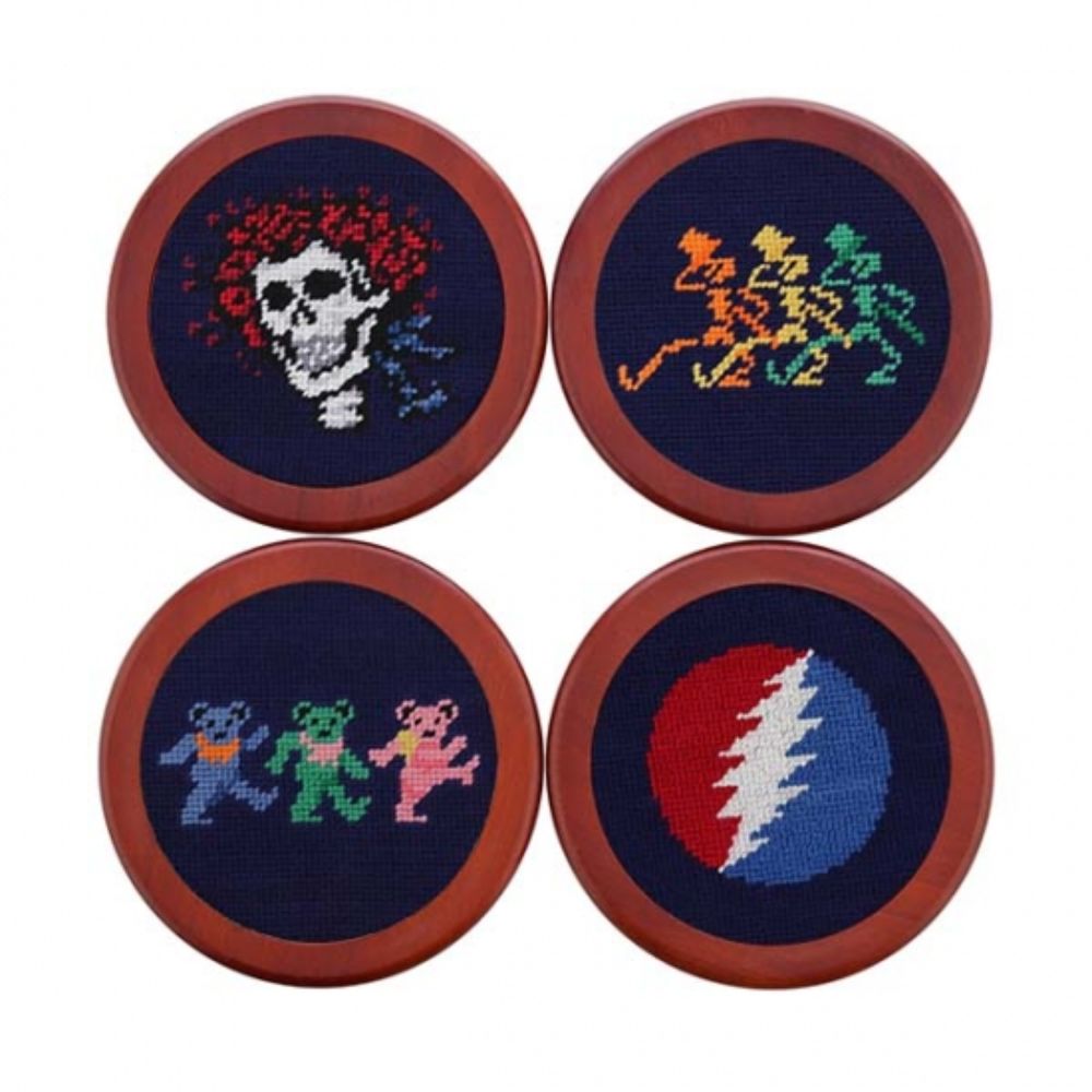 Smathers & Branson Grateful Dead Life Needlepoint Coaster Set