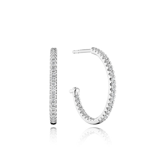 Verragio 18k "Whimsy" Diamond Hoop Earrings, 22mm