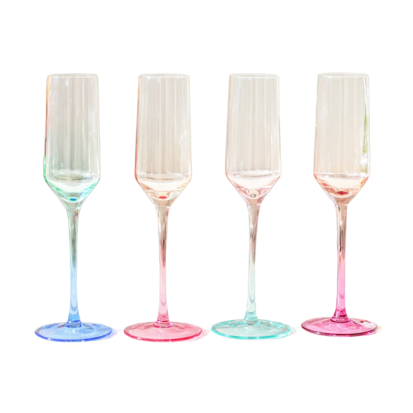 Byrdeen Mezclada Handblown Champagne Flute - Set of 4