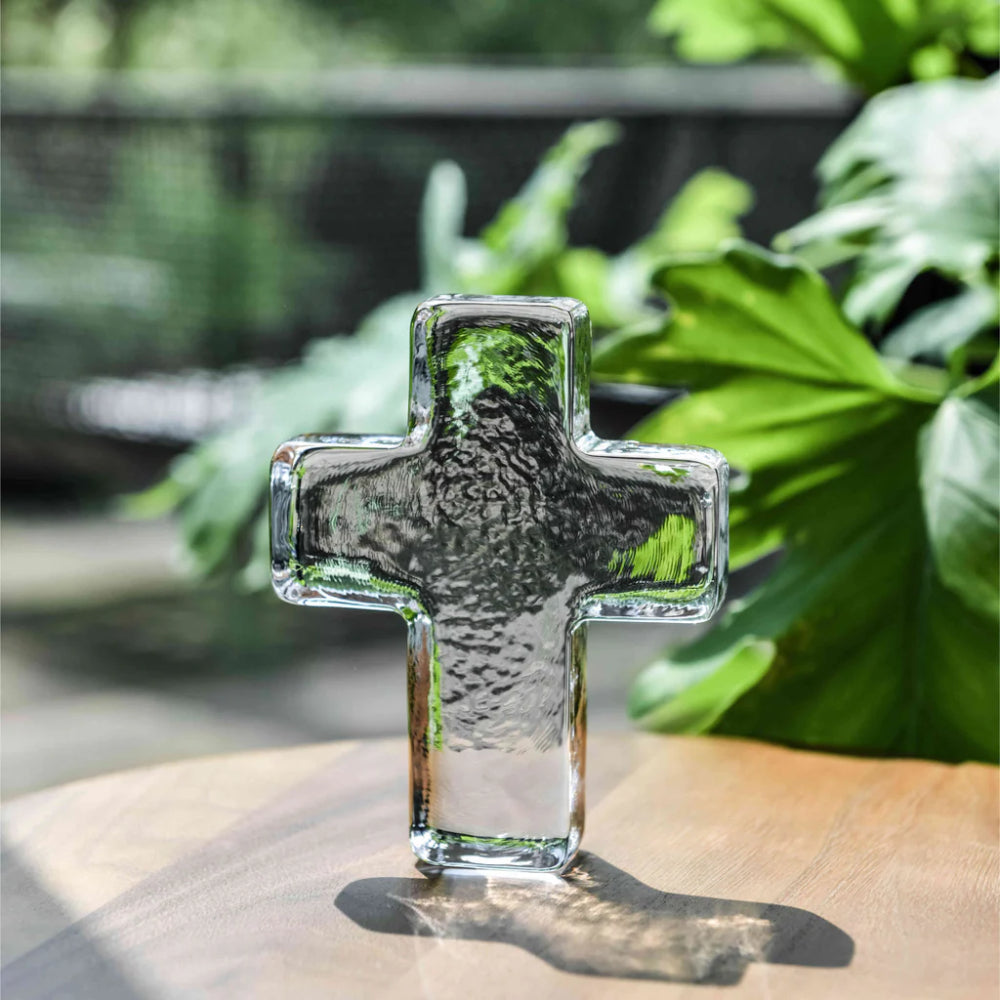Simon Pearce Glass Cross in Gift Box - Large