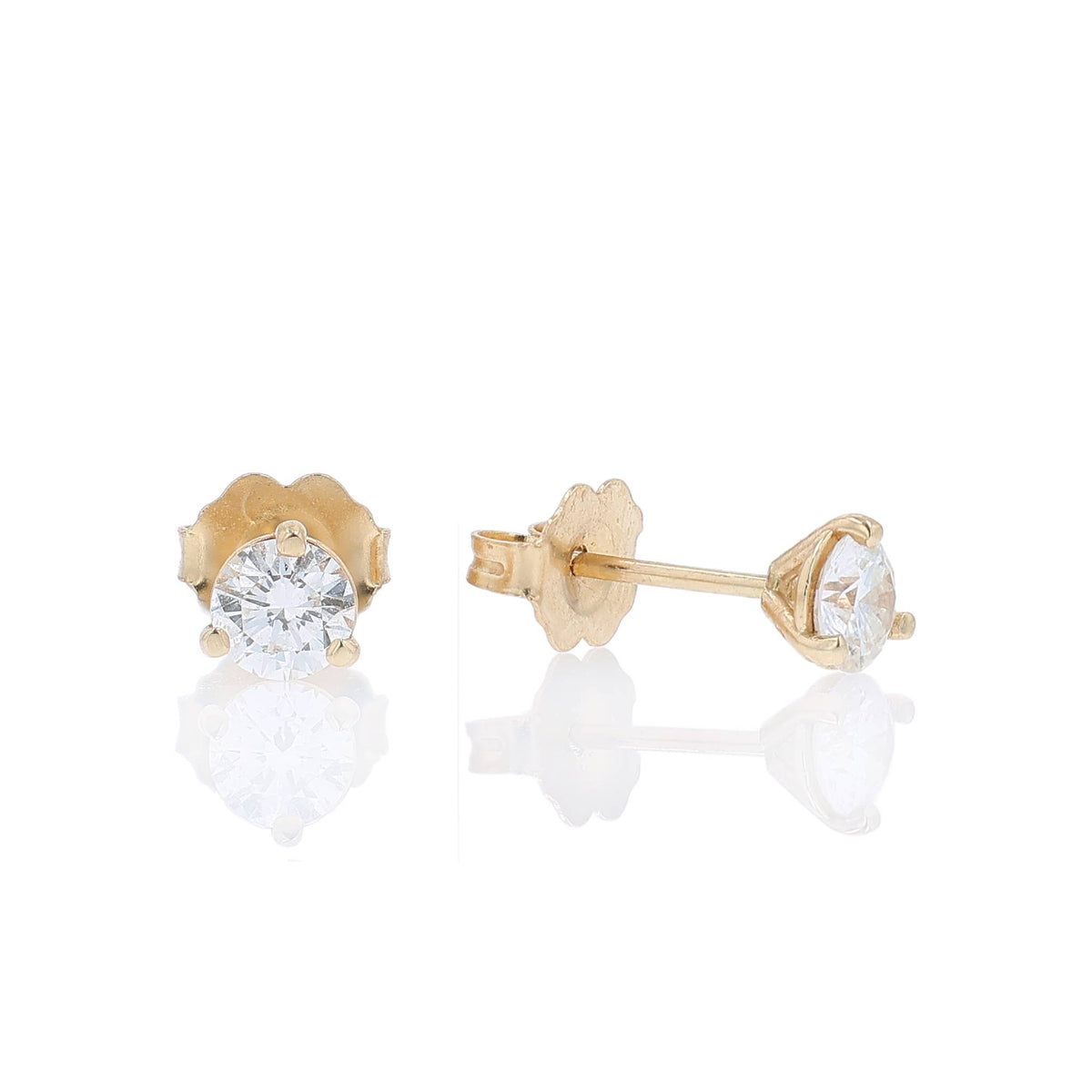 Estate 14k Yellow Gold 0.57ct Diamond Stud Earrings
