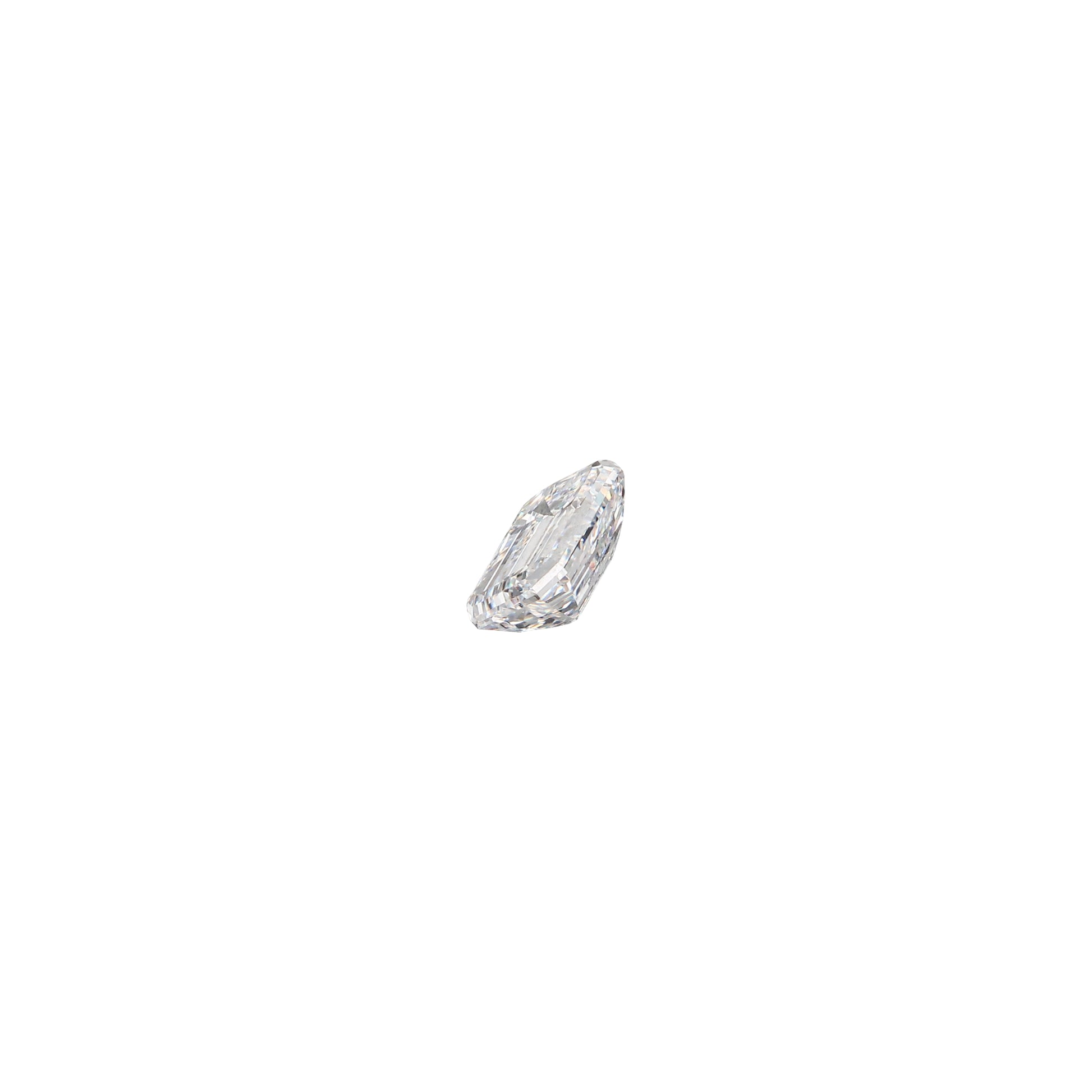 Emerald cut 1.03 carat GIA certified diamond graded DVS1 on a white background