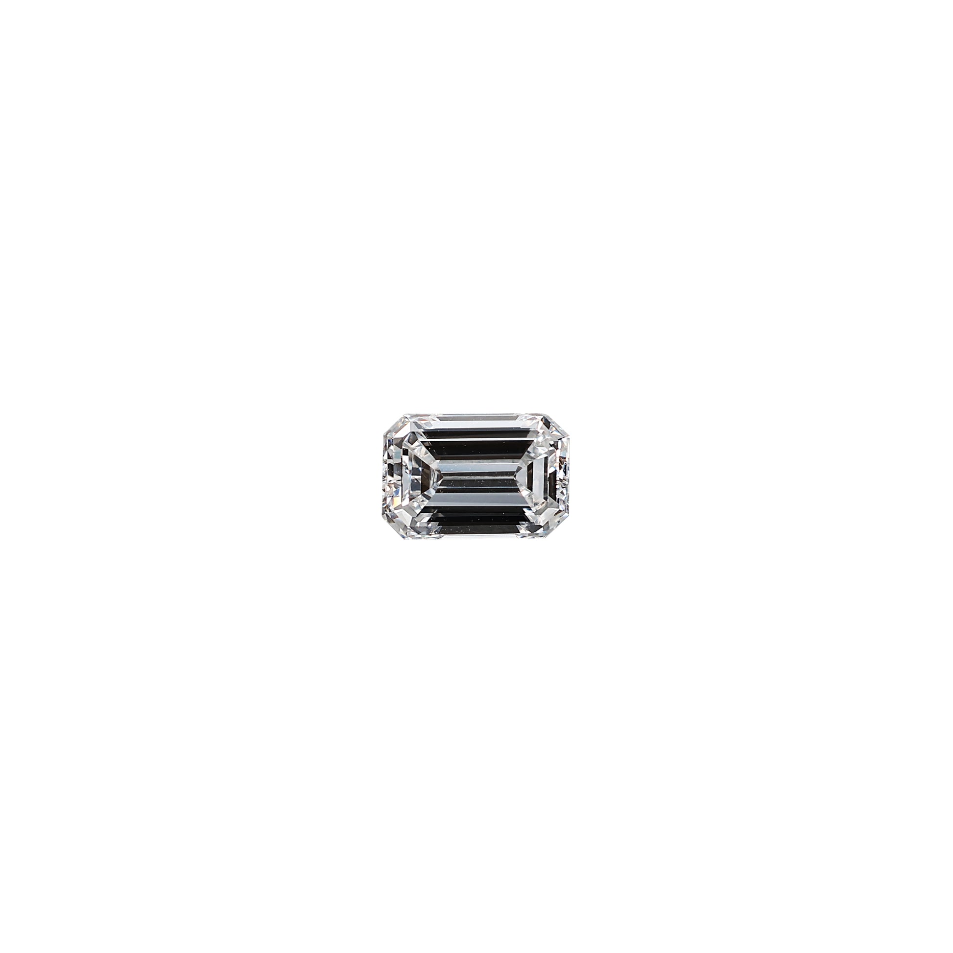 Emerald cut 1.03 carat GIA certified diamond graded DVS1 on a white background