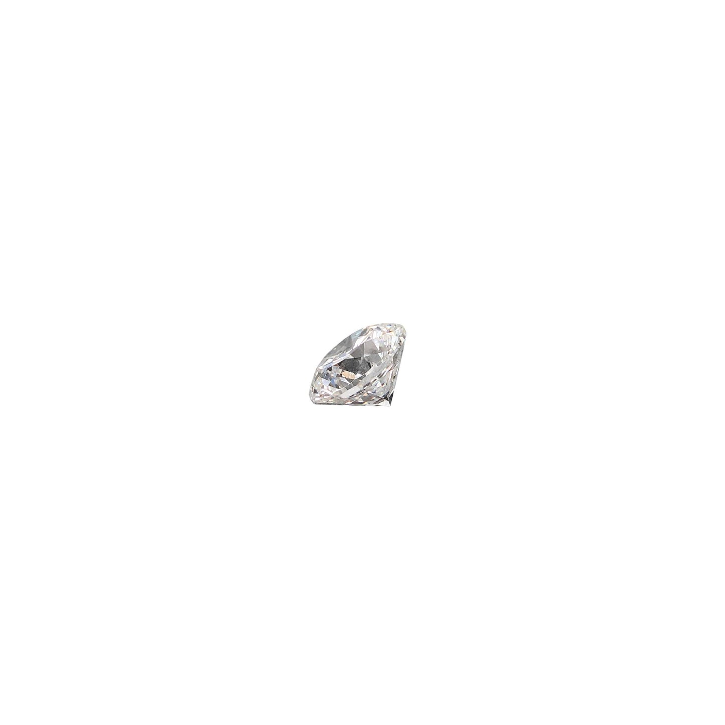 Round .68 carat diamond graded FVS2 on a white background