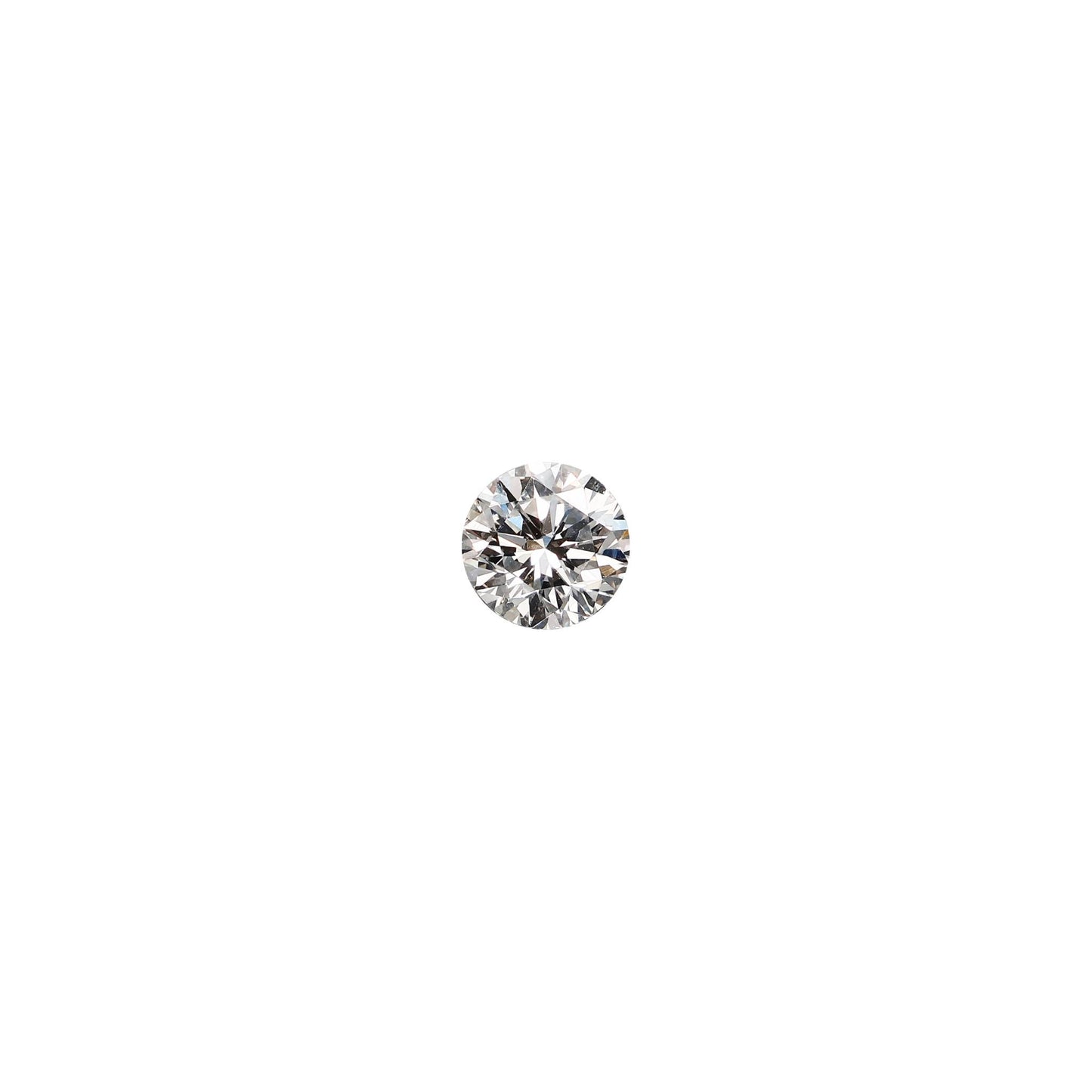 Round .68 carat diamond graded FVS2 on a white background