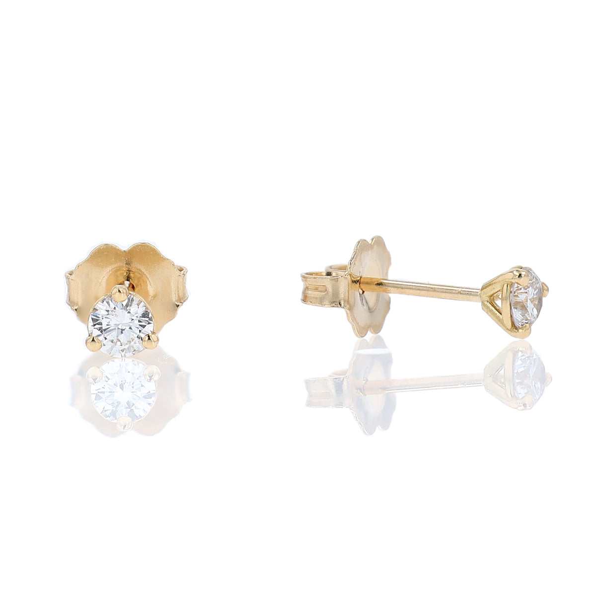 Estate 18k Yellow Gold 0.28ct Diamond Stud Earrings