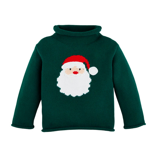 Mud Pie Green Santa Rollneck Toddler Sweater