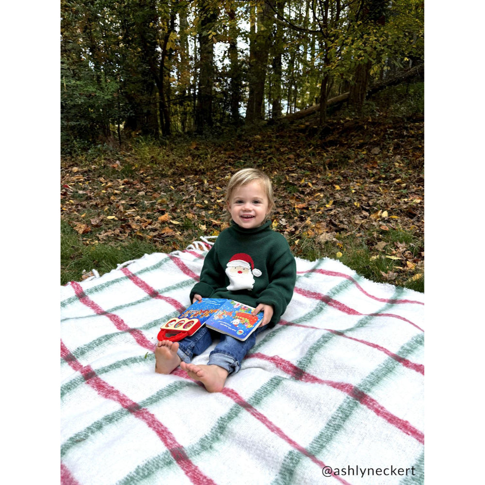 Mud Pie Green Santa Rollneck Toddler Sweater