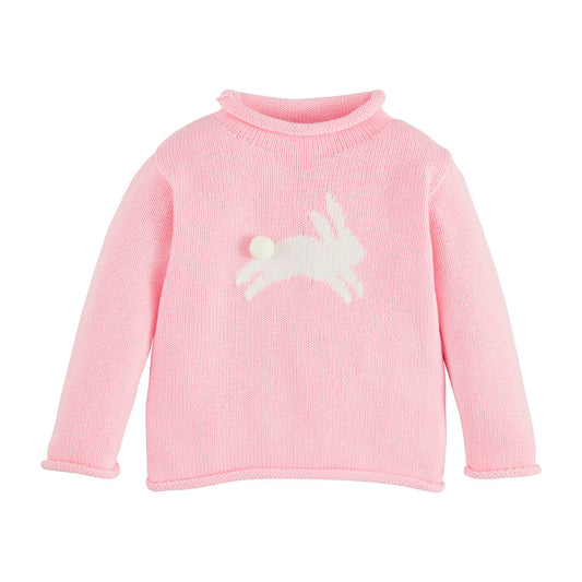 Mud Pie Pink Bunny Rollneck Sweater