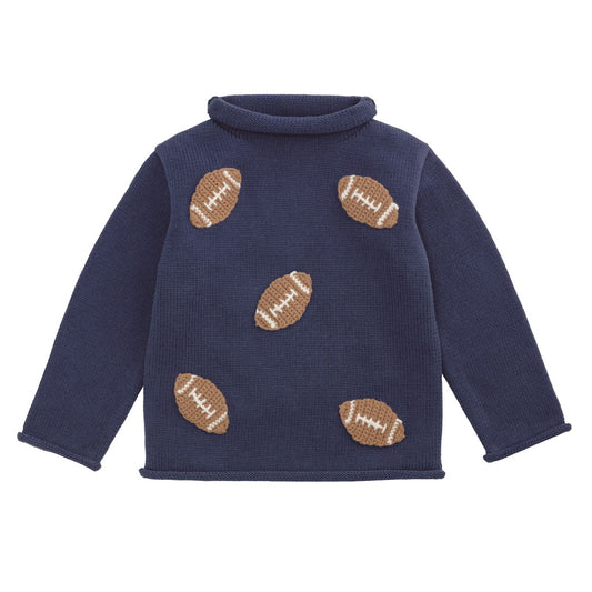 Mud Pie Mini Football Rollneck Sweater