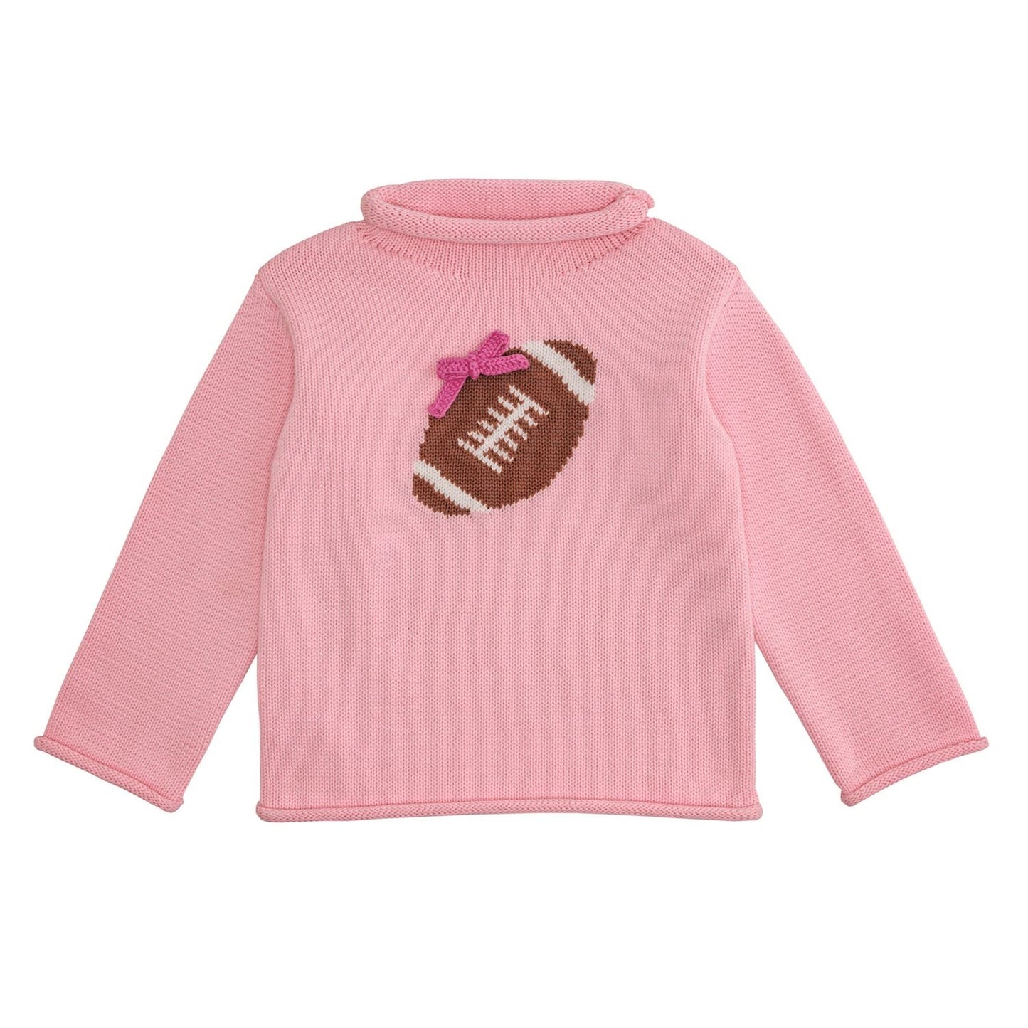 Mud Pie Pink Football Rollneck Sweater