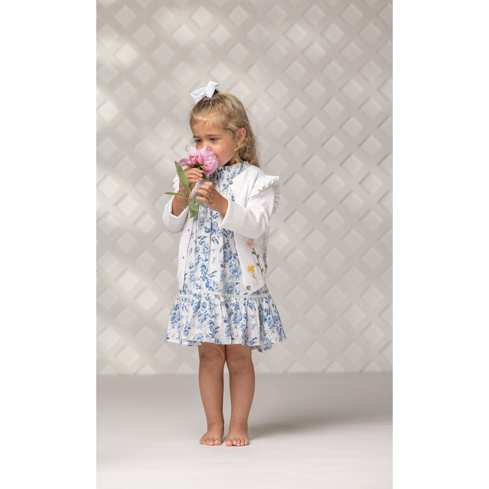 Mud Pie Ivory Floral Cardigan