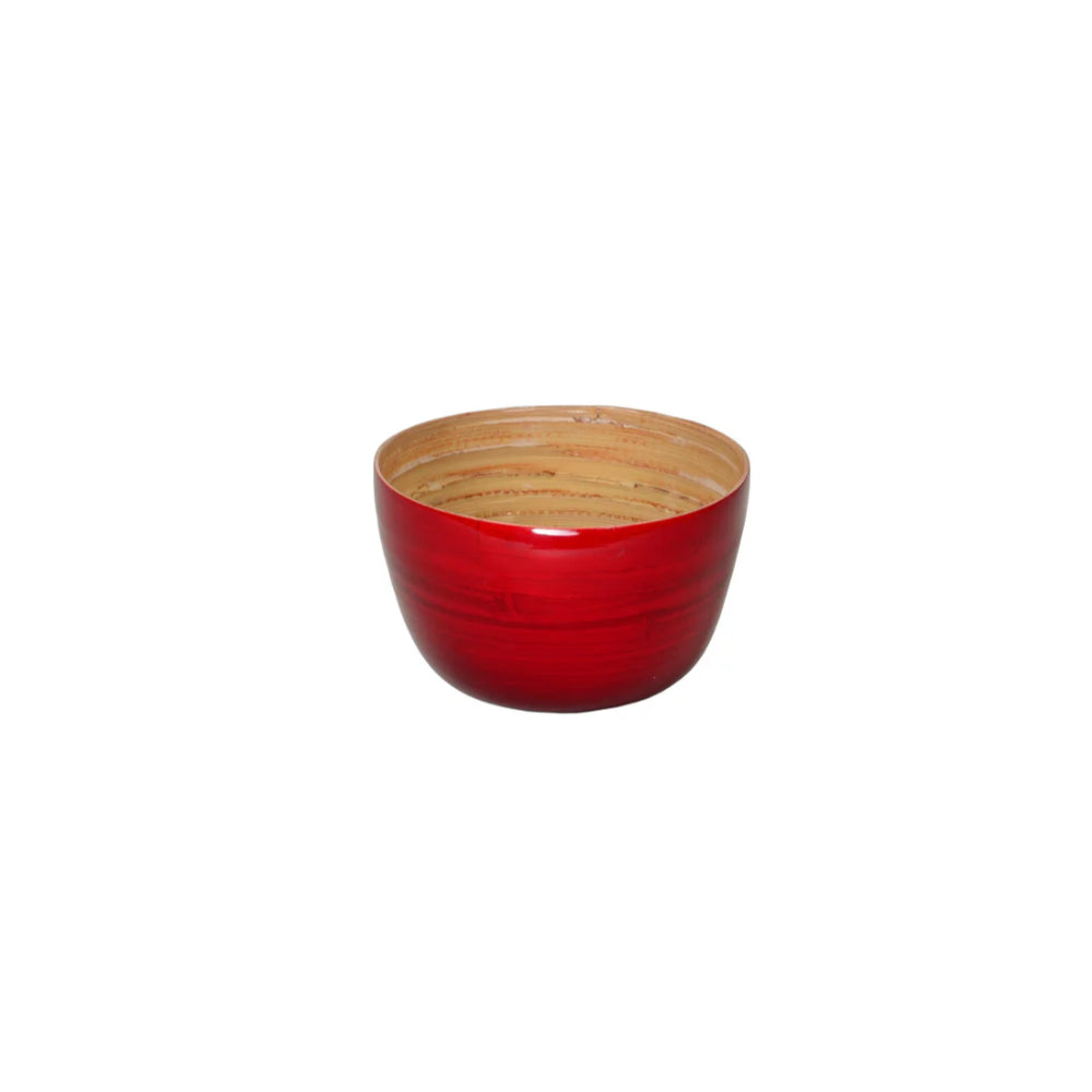 Red bowl on white background