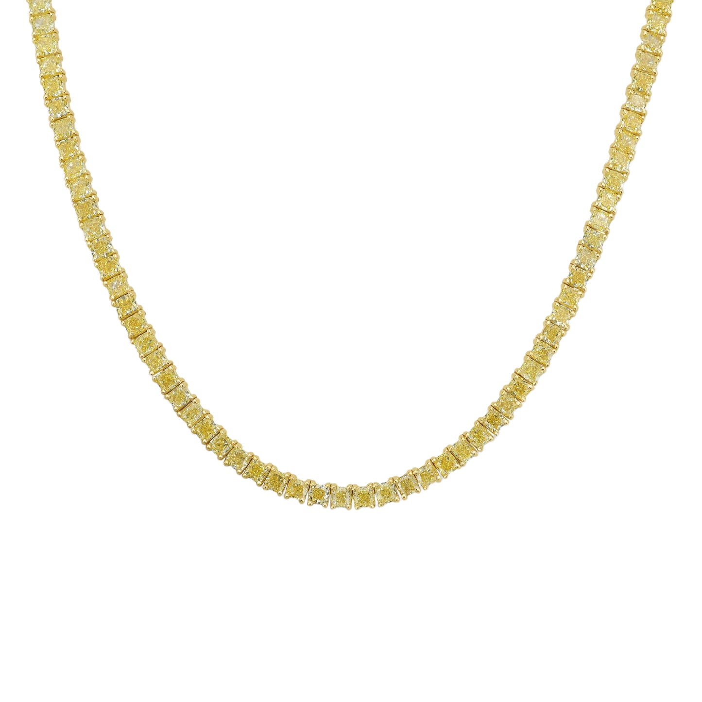 Namdar 14k Yellow Gold 17" Fancy Yellow Diamond Straight Tennis Necklace