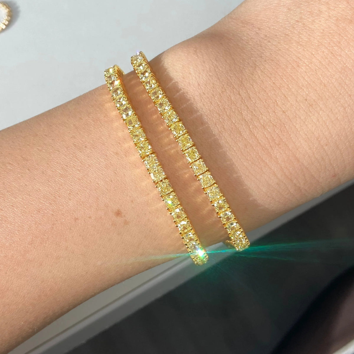Namdar 18k Yellow Gold 7" Fancy Yellow Diamond Tennis Bracelet