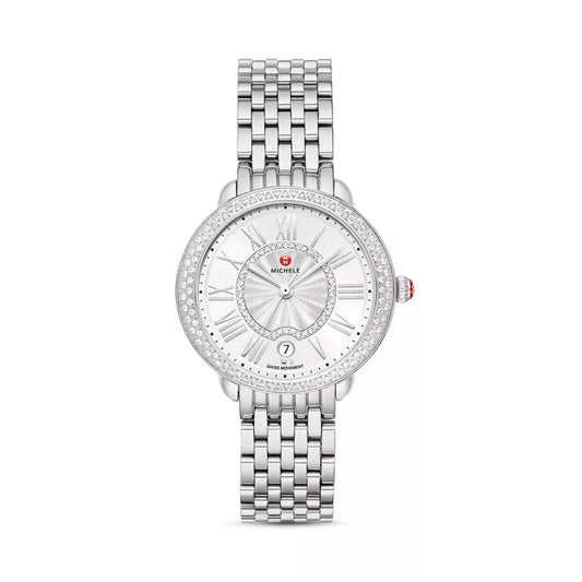 Michele Serein Mid Stainless Steel Diamond Watch