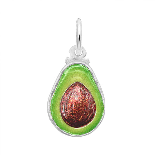 Sterling Silver Painted Avocado Charm