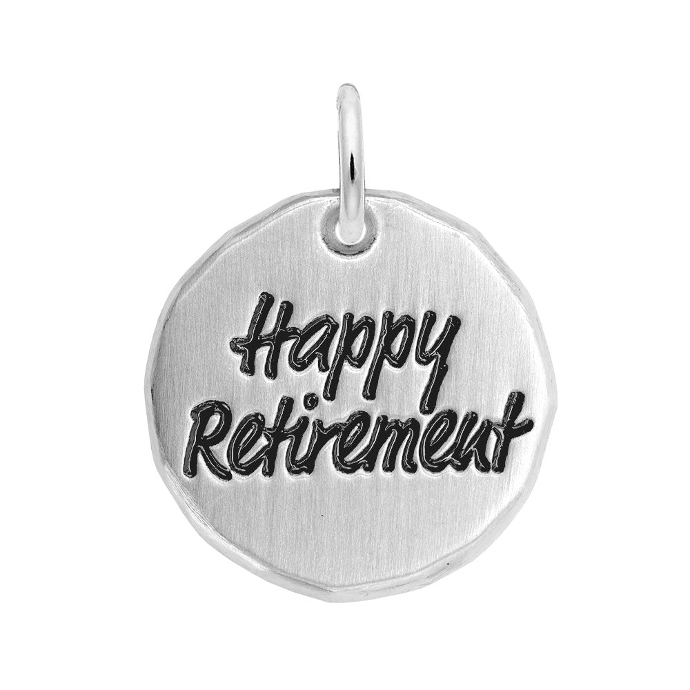 Sterling Silver Happy Retirement Charm
