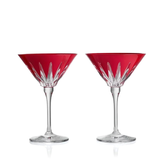 Waterford Red Firework New Year Martini Glasses - Set of 2