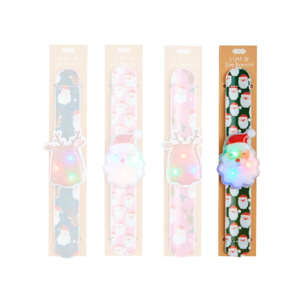 Mud Pie Christmas Light-Up Slap Bracelets