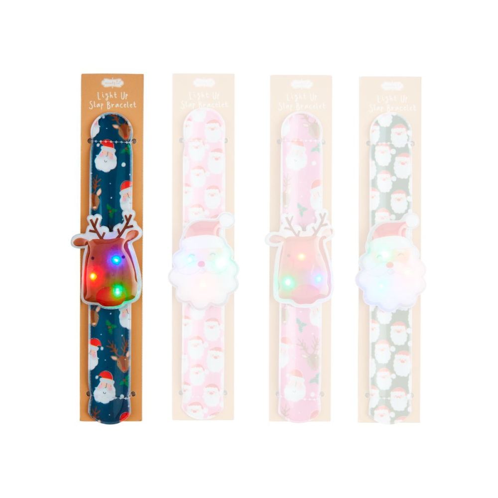 Mud Pie Christmas Light-Up Slap Bracelets