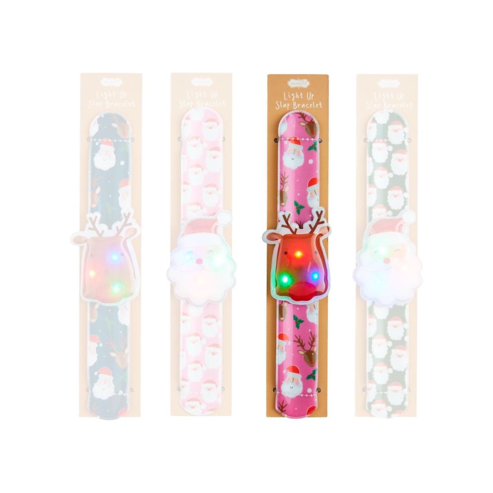 Mud Pie Christmas Light-Up Slap Bracelets