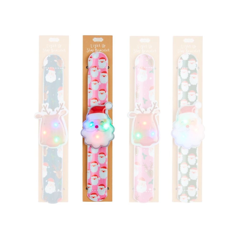 Mud Pie Christmas Light-Up Slap Bracelets