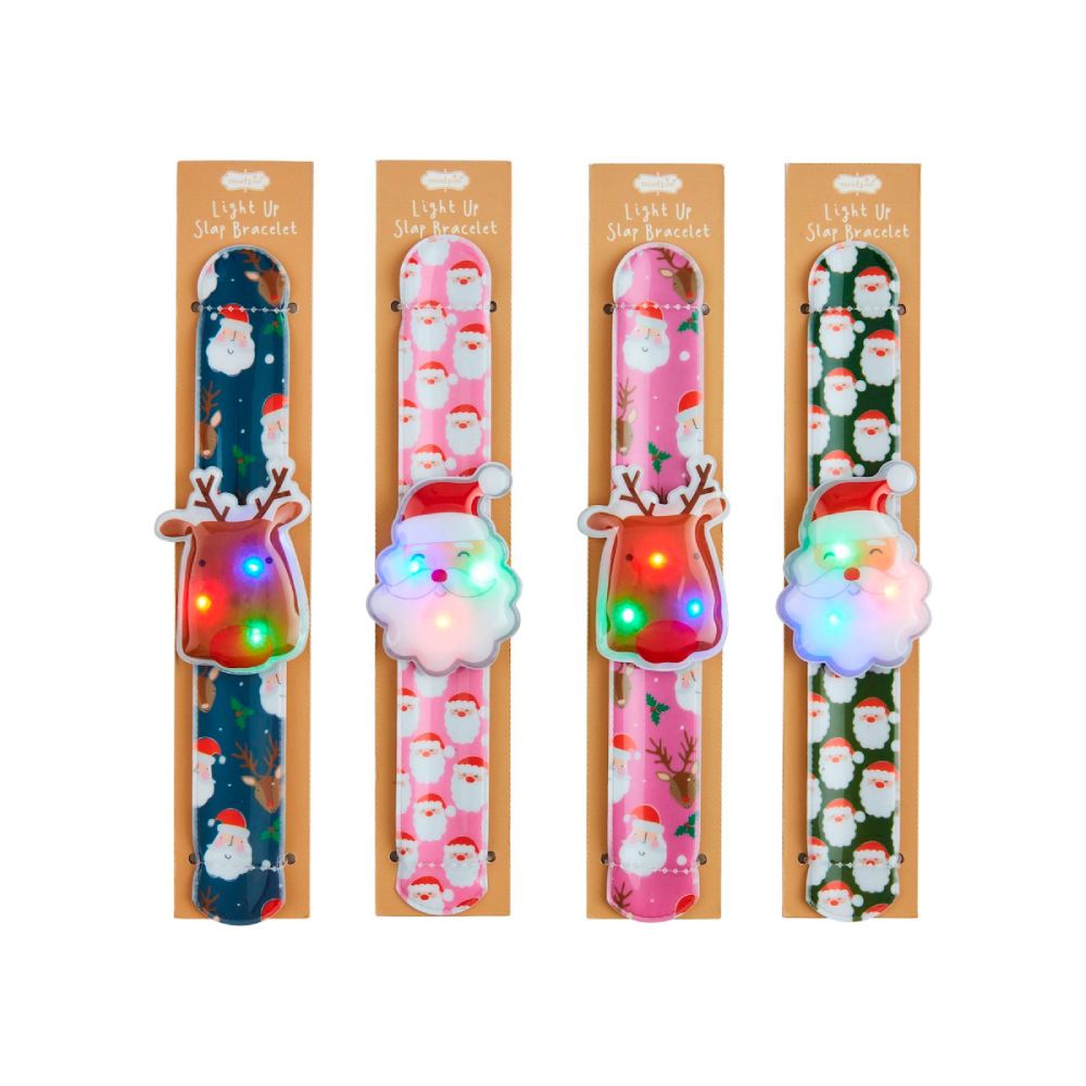 Mud Pie Christmas Light-Up Slap Bracelets