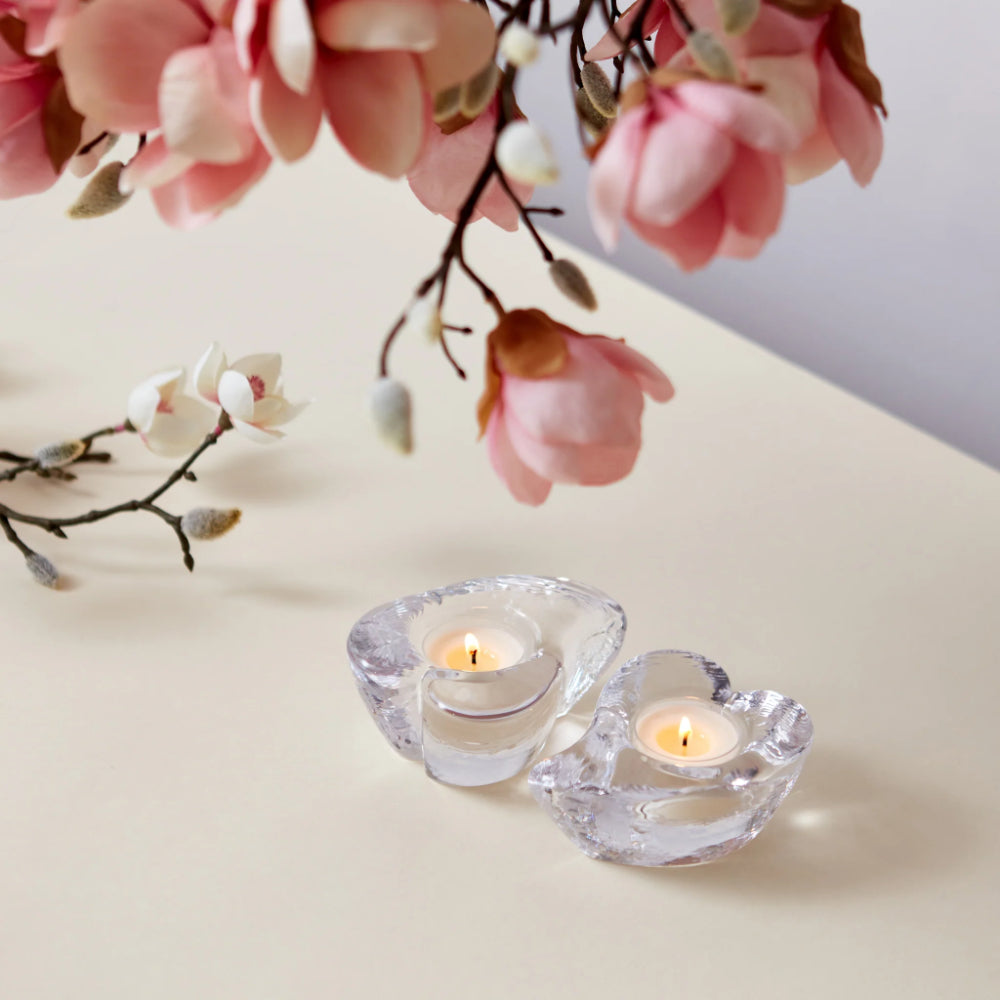 Simon Pearce Twist Heart Tealight Candleholders - Set of 2
